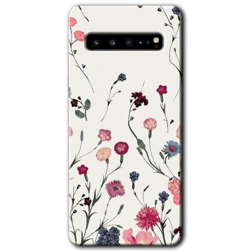 Samsung Galaxy S10 Plus Kılıf HD Desen Baskılı Arka Kapak + Temperli Cam - Mat Çiçek