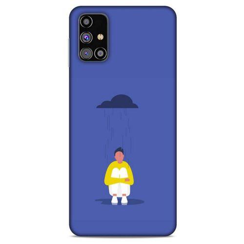 Samsung Galaxy M31s Kılıf Depresyon (21) Koruyucu Kapak Kahve Gold