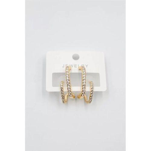 Taşlı Küpe - Altın