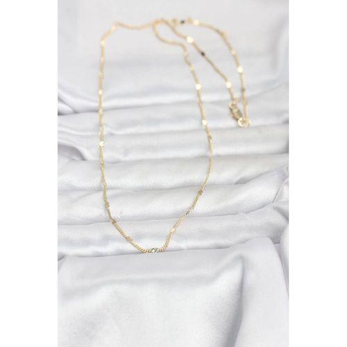 CM 14K Gold Renk Ezme Kalp Detaylı 60 cm Zincir Kadın Kolye