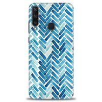 Huawei Y6P Kılıf HD Baskılı Kılıf - Mavi Çizgiler + Tam Ekran Koruyucu