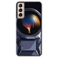 Galaxy S21 Kılıf HD Desen Baskılı Arka Kapak - Astronot