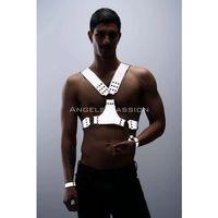 Karanlıkta Parlayan - Reflektörlü Erkek  Harness, Kelepçeli Göğüs Harness Takım - Brfm121