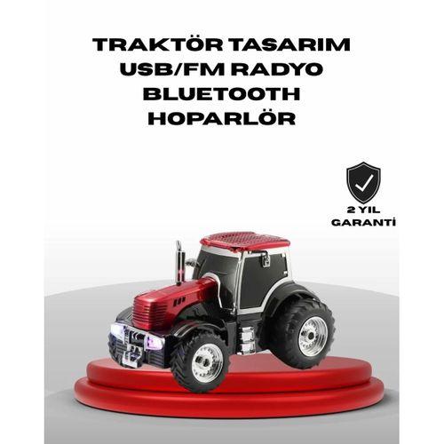 Traktör Tasarımlı Bluetooth Hoparlör Usb Tf Aux Fm Radyo