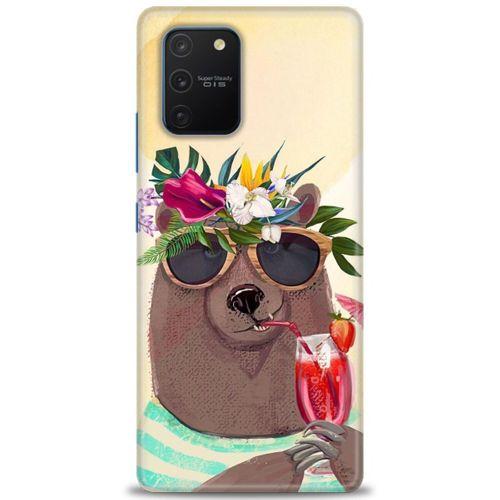 Samsung Galaxy A91 / S10 Lite Kılıf HD Baskılı Kılıf - Keyifli Ayı + Tam Ekran Koruyucu