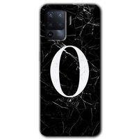 Oppo Reno 5 Lite Kılıf HD Desen Baskılı Arka Kapak - Siyah Mermer Desenli O Harfi + Kırılmaz Cam