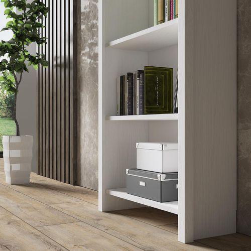 Venezia Premium Ahşap Ayaklı 5 Raflı Kitaplık - Wood Beyaz