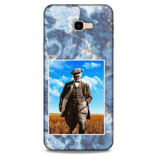 Samsung Galaxy J4 Plus Kılıf Atatürk (19) Kılıfları Mavi Mermer