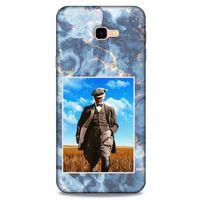 Samsung Galaxy J4 Plus Kılıf Atatürk (19) Kılıfları Mavi Mermer