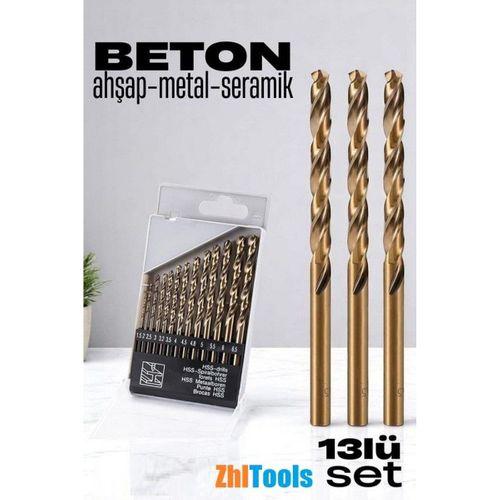 Zhltools Beton Matkap Ucu Seti- Çelik Beton Metal Ahşap Matkap 13 lü SET