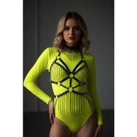 Zincirli Deri Harness, Deri Dansçı Kostüm, Choker Detaylı Deri Harness - Brf1397