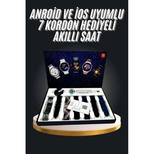 7 Kordonlu Akıllı Saat Siyah Kasa Dokunmatik Ekran Uyku Ve Sağlık Takibi