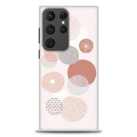 Samsung Galaxy S23 Ultra Kılıf HD Baskılı Kılıf - Pembe Daireler + Tam Ekran Koruyucu