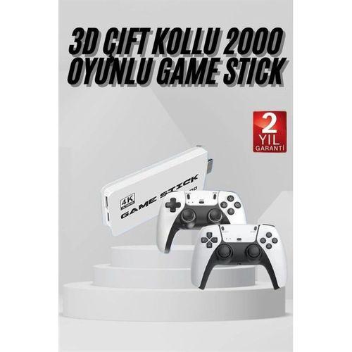 3d 4k 2000 Oyunlu Game Stick Oyun Konsolu Çift Konsol