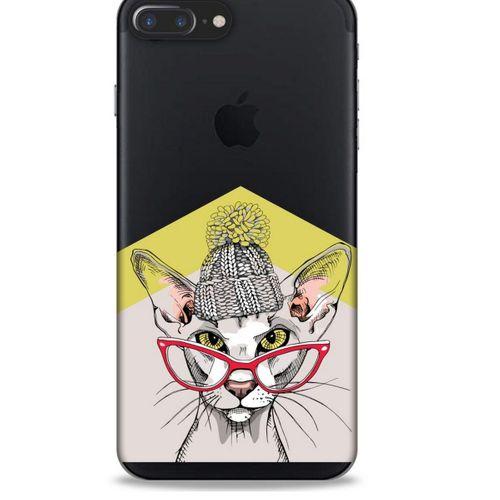 Zoologix (25) Apple Iphone 8 Plus Şeffaf Kılıf Silikon Desenli