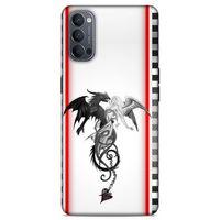 Lopard Oppo Reno 4 Uyumlu Kılıf Tattoo's (49) Ultra Silikon Kılıf Dragon Love