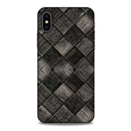 Apple iPhone XS Kılıf Patchwork (25) Antişok Kapak Siyah Gri