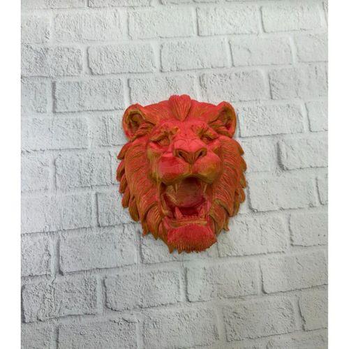 Özel Tasarım 3d Aslan Figürü Duvar Süsü Dekoratif Heykel 20x21 Cm