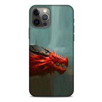 Apple iPhone 12 Pro Kılıf Dragons (17) Tasarım Kılıf Siyah Boynuzlu Ejderha