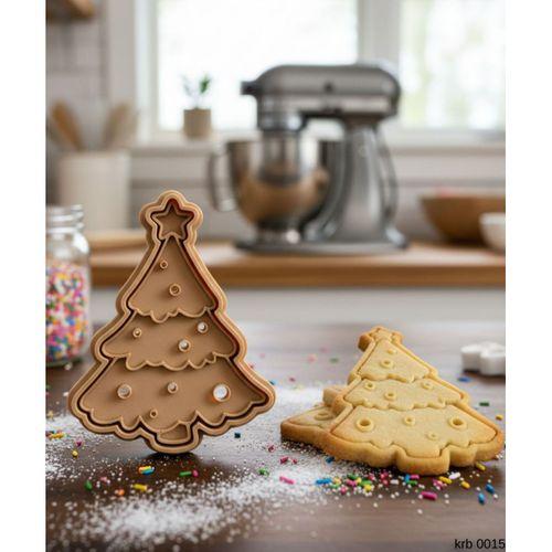 Noel Agaci Christmas Tree Sekillendirici Kalip Kurabiye Hamur Kesici Oyun ve Seker Hamuru Seti