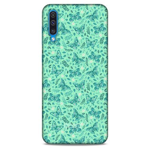 Samsung Galaxy A50 Kılıf Kelebek Etkisi (7) Telefon Kılıfı Pembe Mavi