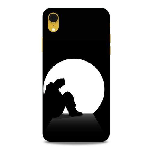 Apple iPhone XR Kılıf Depresyon (46) Core Armor Kılıf Gri Cam Göbeği