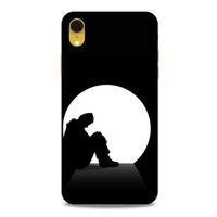 Apple iPhone XR Kılıf Depresyon (46) Core Armor Kılıf Gri Cam Göbeği