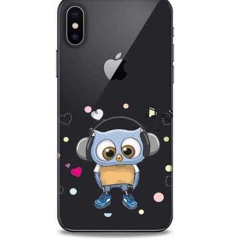 Zoologix (73) Apple iPhone XS Şeffaf Kılıf Silikon Desenli
