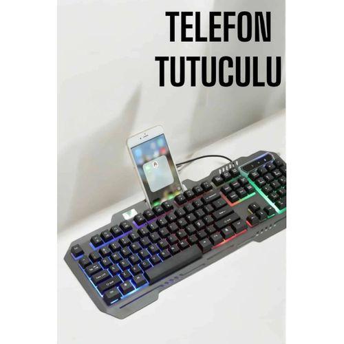 Klavyesi Q Klavye Rgb Işıklı Mouse Hediyeli