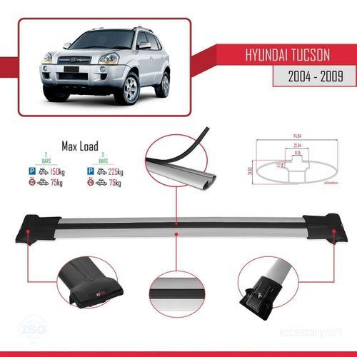 Hyundai Tucson (JM) 2004-2009 Arası ile uyumlu FLY Model Ara Atkı Tavan Barı GRİ