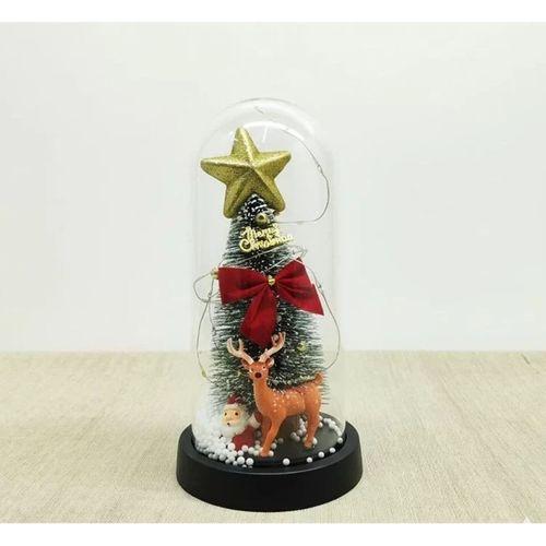 Yılbaşı Temalı Işıklı Dekoratif Cam Fanus Alk5080