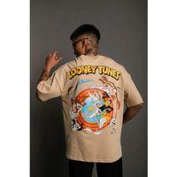 Erkek Dijital Baskılı T-Shirt - Bej