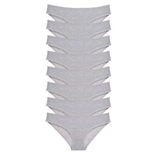 8 Adet Süper Eko Set Likralı Kadın Slip Külot Gri