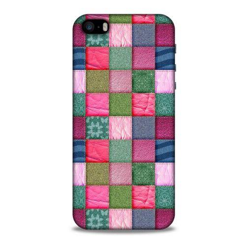 Apple iPhone SE Kılıf Patchwork (35) Fit Design Kılıf Toz Pembe Lacivert