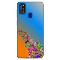 Samsung Galaxy M21 Kılıf Kelebek Etkisi (50) Shockproof Kılıf Bordo Pembe