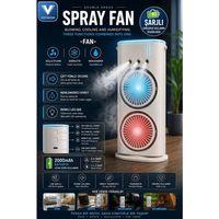 Çift Başlıklı Sprey Fan Nemlendirici Ve Renkli Led Işıklı Beyaz