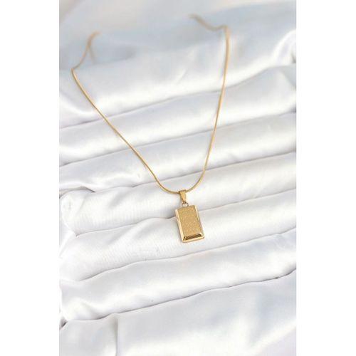 316L Çelik Gold Renk Külçe Altın Model Kolye