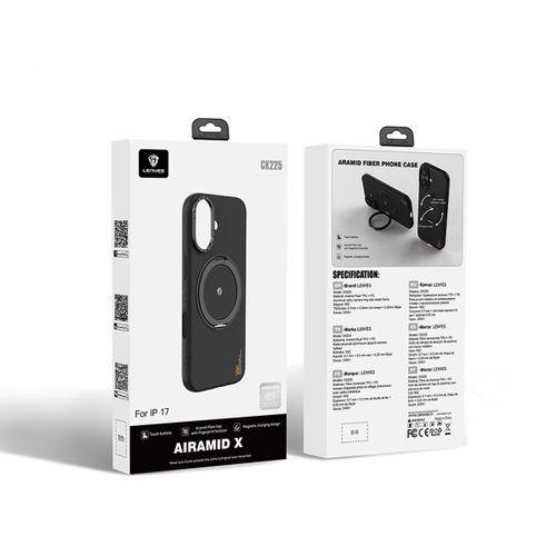 Apple iPhone 17 Kılıf M-safe Şarj Özellikli Metal Standlı Lenyes CK225 Kapak