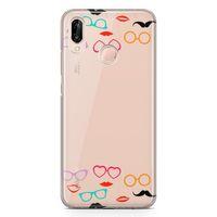 Huawei Nova 3e Kılıf Cerceveler Arka Kapak Koruma Desenli Full Koruyucu