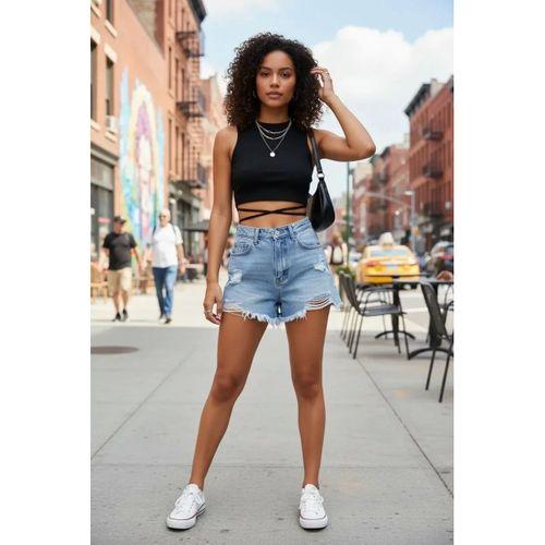Kadın Siyah Modern Fit Çapraz Bağlamalı Crop Top Büstiyer