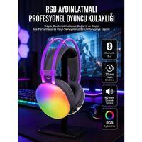 Rgb Işıklı Yüksek Ses Kaliteli Kablosuz Kulak Üstü Bluetooth Kulaklık