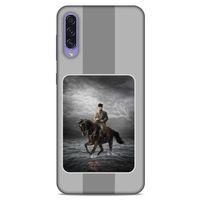 Samsung Galaxy A50s Kılıf Atatürk (39) Liquid Crystal Kılıf Gri Şerit