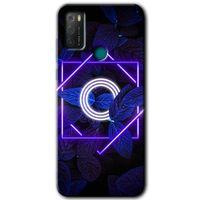 TCL 20E Kılıf HD Desen Baskılı Arka Kapak - Dark Neon Yaprak O Harfi