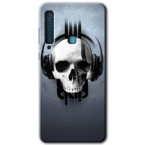 Galaxy A9 2018 Kılıf HD Desen Baskılı Arka Kapak - Müzik Kurukafa + Kırılmaz Cam