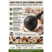 Matkap İçin Ahşap Törpü Topu 40mm Ahşap Oyma ve Şekillendirme Freze Ucu 10mm Sap Karbon Çelik Küresel Döner Törpü 723534