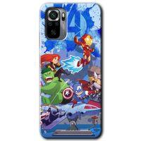 BeRa Aksesuar Xiaomi Redmi Note 10 Kılıf Baskılı Kapak - Avengers Cartoon +Tam Kaplayan Mat Seramik