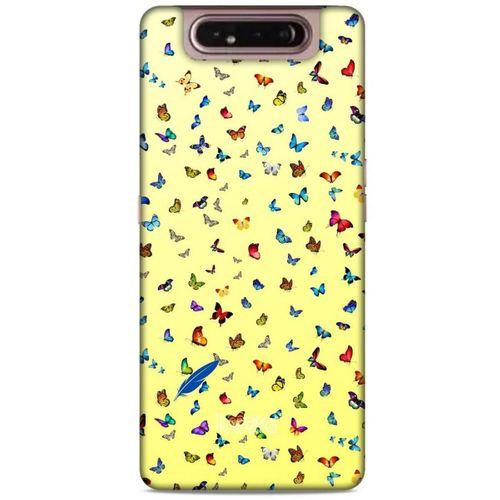Samsung Galaxy A80 Kılıf Kelebek Etkisi (14) Lansman Kılıf Kırmızı Krem