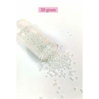 Dökme Cam Kum Boncuk (8/0) 3 mm - 20 Gram - Parlak Beyaz - BNC153