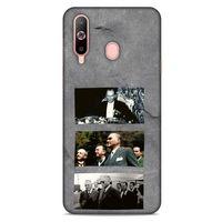 Samsung Galaxy A60 Kılıf Atatürk (12) Koruyucu Silikon Gri
