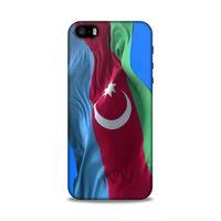 Apple Iphone 5 Uyumlu Kılıf Azarbaijan (6) Silikon Kılıf Dalgalanan Bayrak